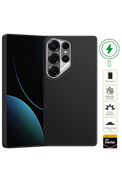 Gekko Mobile Кейс GEKKO Armor за Samsung S25 Ultra Aramid (Kevlar) Carbon, ма...