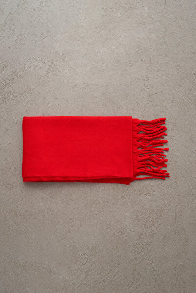 Mathilda Store Kırmızı Püskül Detaylı Atkı