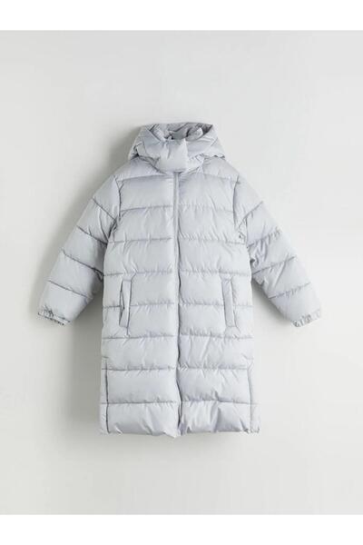 LC Waikiki cu glugă Palton puf pentru fete (W5)