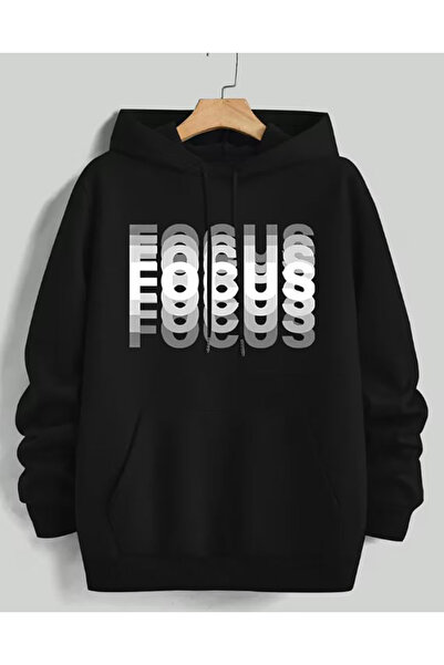 caddekombin Focus Text Detailed Hooded Sweatshirt