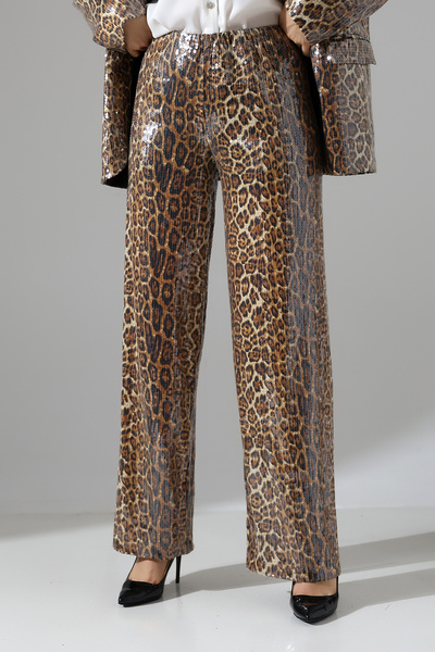 Thil Women's Leopard Sequined Stylish Trousers