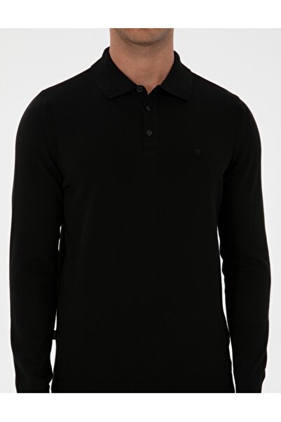 Pierre Cardin Polo Collar Slim Fit Basic Knit Sweater