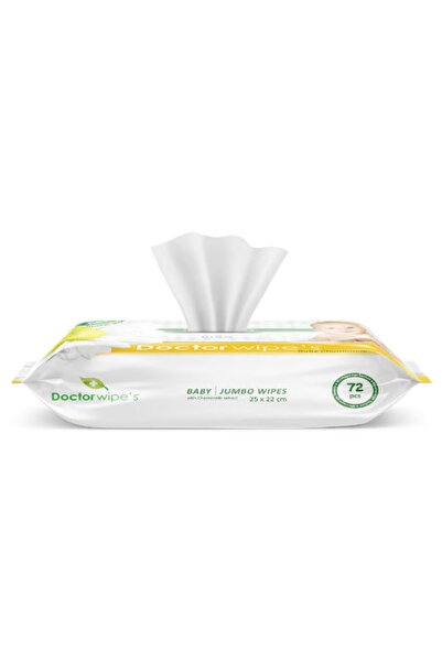 DOCTOR WIPES Servetele Umede cu Musetel pentru Copii cu capac,Testat Dermatologic, Doctor Wipe's Jumbo Baby 72buc