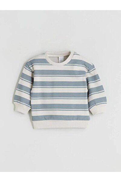 LC Waikiki Crew Neck Striped Baby Boy Sweatshirt and Sweatpants (W5)