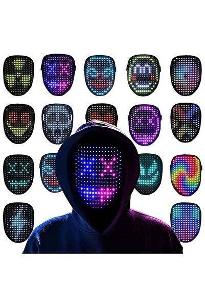 Generic LED Light Up Mask with Gesture Sensing (Lighted Face Transforming Mask)