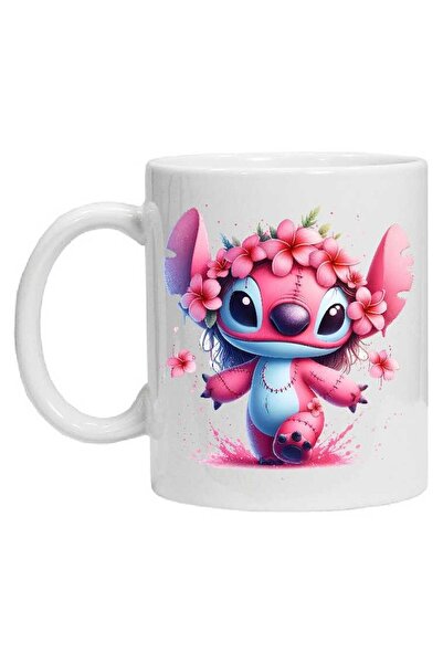 CRD PRINT Personalized Mug with 'ANGEL (STITCH) 4' Print, White, Ceramic, 330 ml