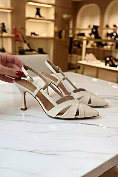 Modavien Women's Ecru Stylish Evening Shoes (Full Fit)