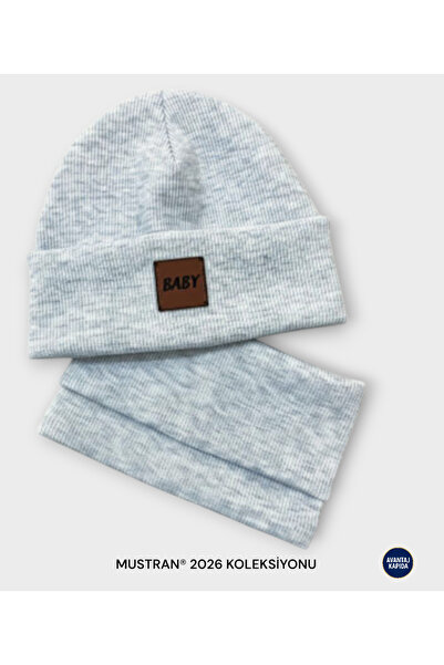 Mustran 3-18 Months Baby 2-Piece Beanie Neck Collar Set 95% Cotton Handmade |   Soft Winter Gift