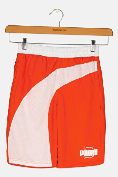 Puma Kids Boy Brand Logo Basketball Shorts, Coral
