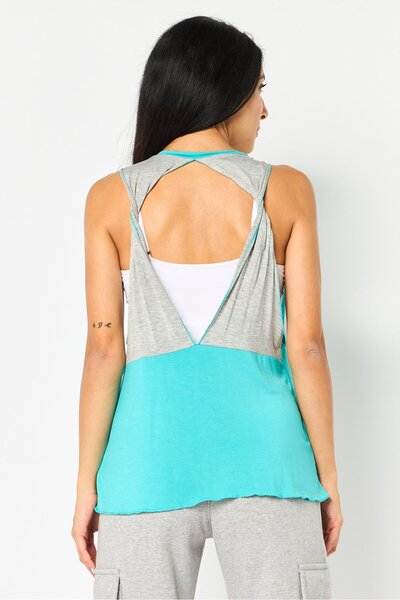 Body Language Women Sportswear Fit Sleeveless Outdoor Tank Top, Turqouise