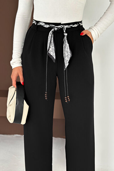 Noa Noa Women's Scarf Belted Wide Leg Trousers – Statement Flow