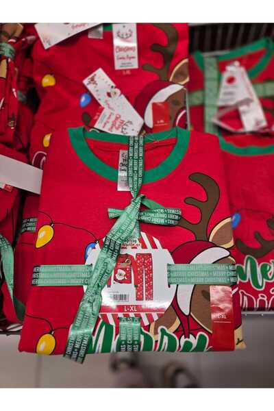 Jumbo Santa and Reindeer Christmas Family Pajama Set