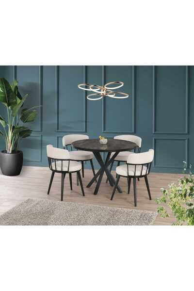 UYARLAR 4 kişilik masalı mutfak sandalye takımı, orijinal set