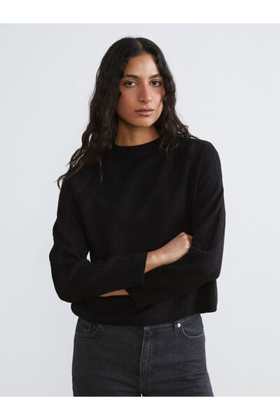 LC Waikiki Rmz Gi̇yi̇m Farkiyla Zero Roba Collar Self-Embroidered Women's Kni...