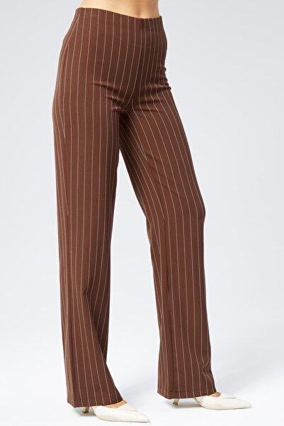 Milamia Women's Striped Wide-Leg Fabric Pants