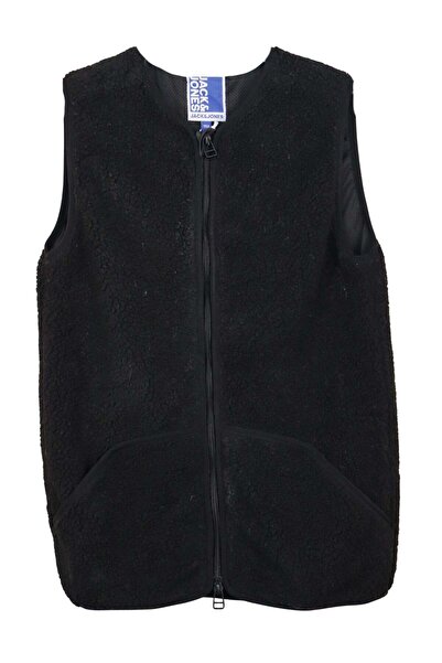 Jack and Jones Robert Black Vest - 12 years (152cm), Black, Polyester