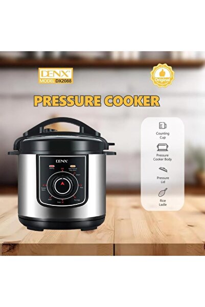 Denx Electric Pressure Cooker, 6 Litre, 1000W, Multi-Function - DX2088