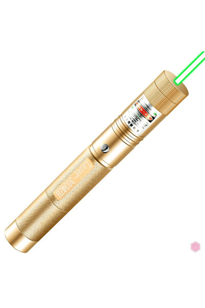 Laser Point Lazer 303 Şarjlı Güçlü Lazer Kalem + Şarj Aparatı ( Gold )