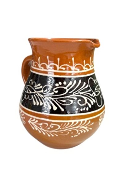 Ceramica Martinescu Brown glazed ceramic pitcher, 14 cm, 1 L – Traditional Romanian, food-safe