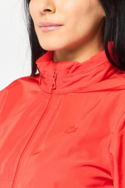 Lacoste Women Long Sleeve Brand Logo Softshell Jacket, Red