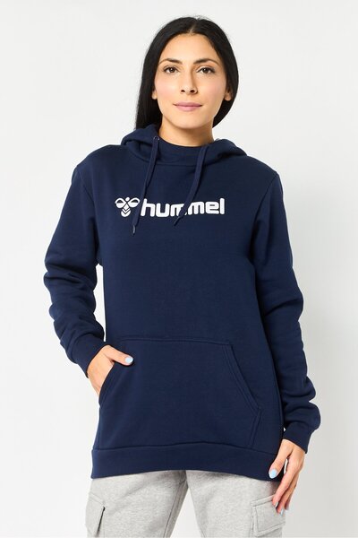 hummel Women Sportswear Fit Long Sleeve Outdoor Hoodie, Navy