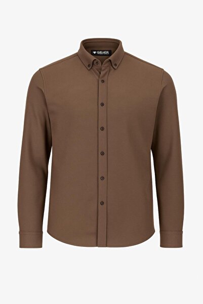 FABİO CASSANİ Gewer Long Sleeve Slim Fit Men's Shirt with Fleece Inside - 7440