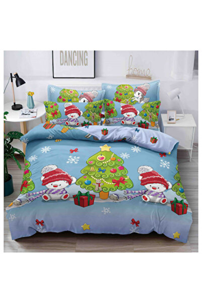 MHR 6-piece bed linen set for double bed, fitted sheet 180x200, Christmas pattern, MHR-676