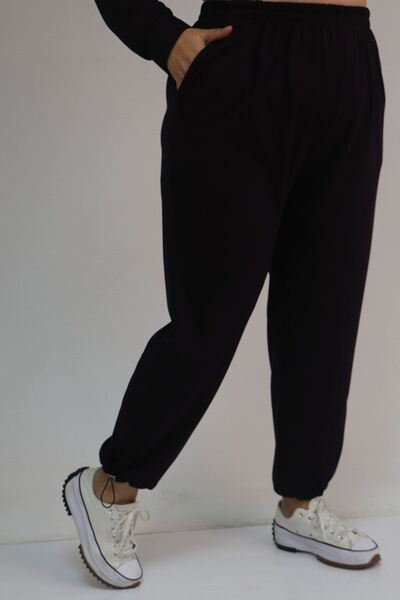 Eslina 57052 Plus Size Double Modal Suit with Elasticated Trouser Legs - Plum