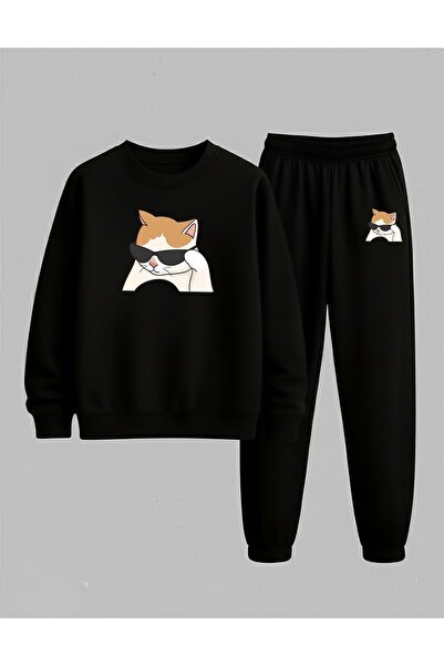 LORVEX Swea tricou - Set de trening unisex pentru copii, cu gât rotund, cu im...