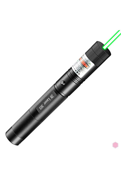 Laser Point Lazer 303 Şarjlı Güçlü Lazer Kalem + Şarj Aparatı Siyah