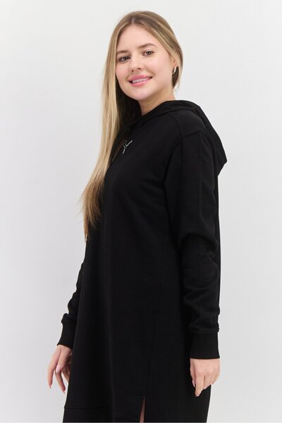 Puma Women Sportswear Fit Long Sleeve Training Hooded Dress, Black