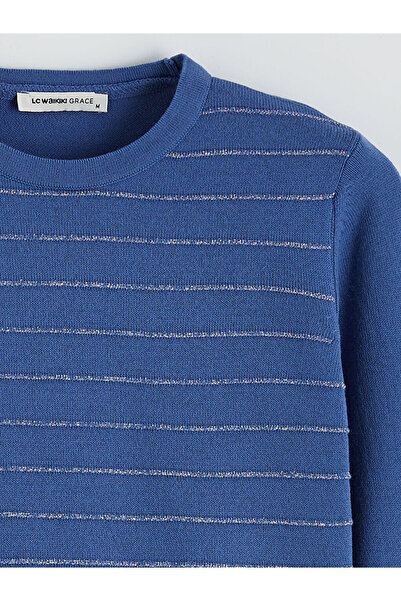 LC Waikiki Sparkling Choices from Shining Store | Crew Neck Striped Women's Knitwear Sweater