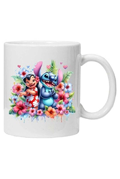 CRD PRINT Personalized Lilo & Stitch 2 Printed Ceramic Mug, White, 330 ml