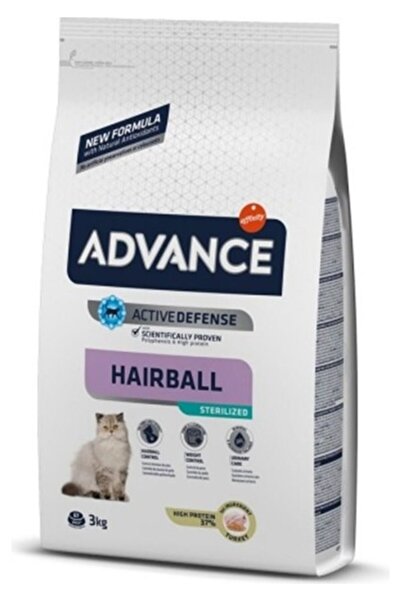 Advance Hindili Hairball Tüy Yumağı Önleyici Kısırlaştırılmış Kedi Maması 3kg