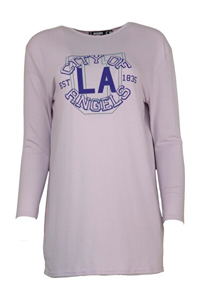 Missguided Tricou supradimensionat cu mânecă lungă violet universitar