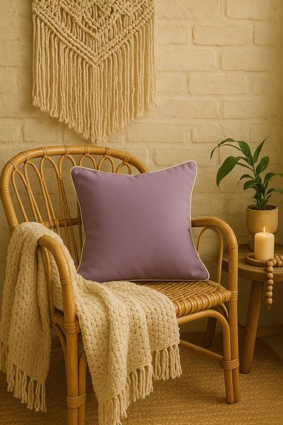 Ases Design Lilac Throw Pillow Cover 45X45 – Decorative Modern Throw Pillow