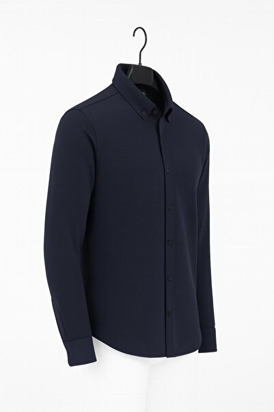 FABİO CASSANİ Gewer Long Sleeve Slim Fit Men's Shirt with Fleece Inside - 7440