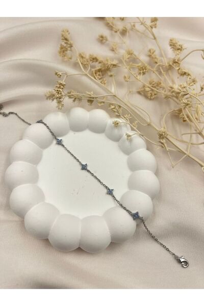 Lunarie Silver Color Star Motif Minimal Women's Bracelet – Elegant Thin Styli...