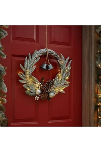 Jumbo Decorative Christmas Wreath Green with Cones Bells & LED Ø60cm