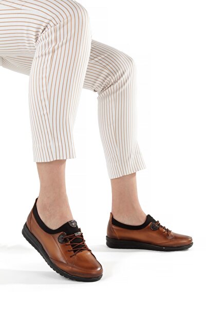 ARTI ARTI AYAKKABI Artı-Artı014-Bb-0051 Genuine Leather Daily Orthopedic Women's Tan Ballet Shoes