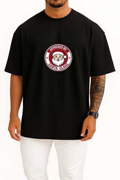 Bahriyeli Collection قصة فضفاضة سانتا كلوز نويل تي شيرت مطبوع للجنسين