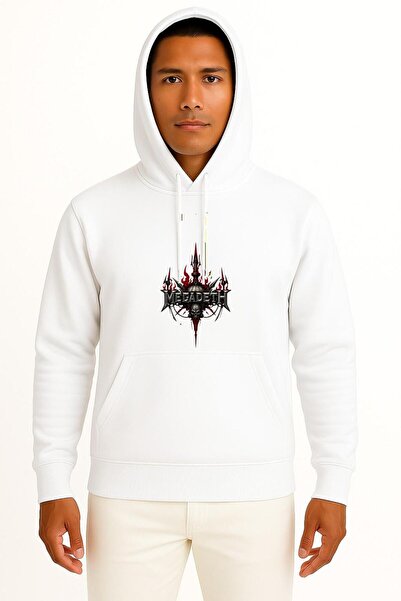 Bahriyeli Collection Hooded Megadeth Chest Printed Unisex Sweatshirt
