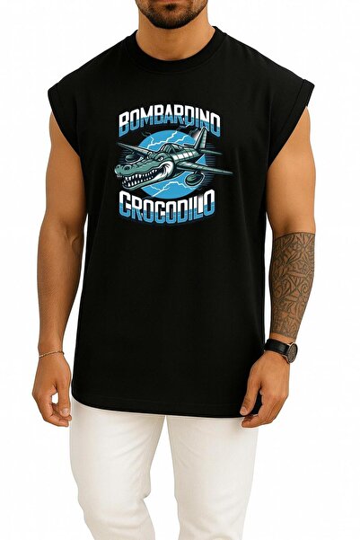 Bahriyeli Collection supradimensionat Bombardino Crocodilo Piept cu imprimeu ...