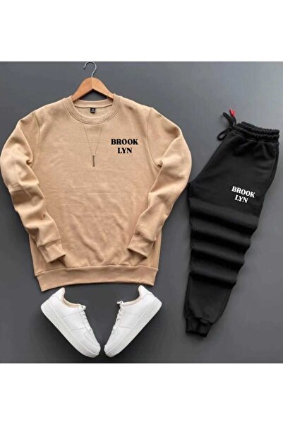 woonkey Unisex Oversized Brooklyn Printed Tracksuit Set 2Pcs Set