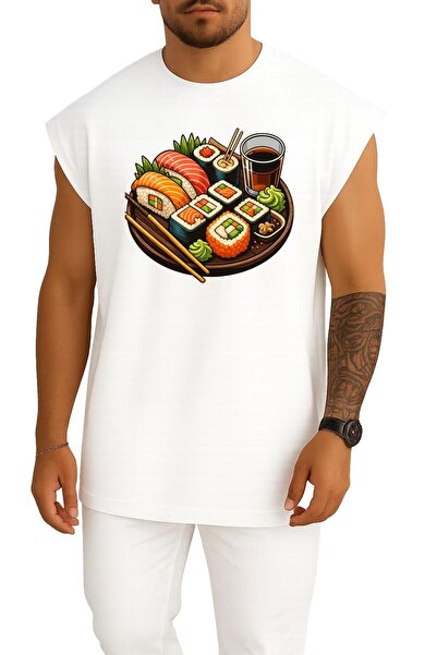 Bahriyeli Collection Oversized Sushi Chest Printed Athlete
