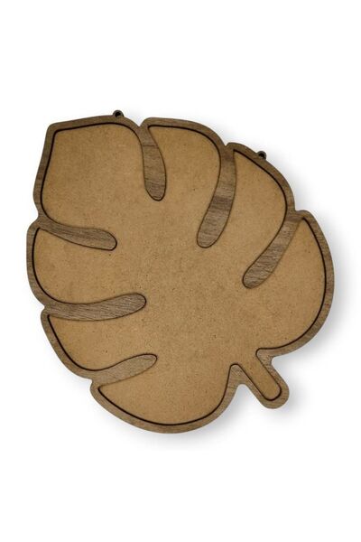 Mia Creative Art Tropikal Yaprak Figürü-Ahşap Görünümlü Kaplamalı Kolay Silin...