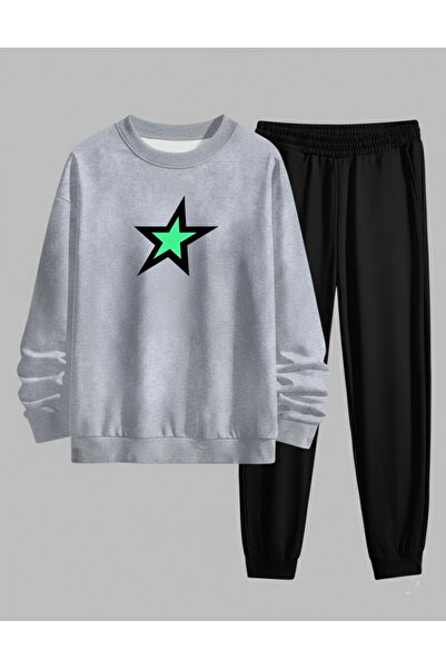 LORVEX Суитшърт - Комплект спортен екип Детски велосипеден шал GREEN STAR С п...