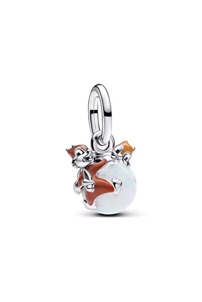 Lovecharm Gümüş Disney Chip ve Dale Biblo Sallantılı Charm