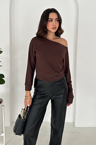 Noa Noa Women's Off-Shoulder Long Sleeve Blouse – Wine Mood