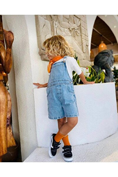 Butik UNİSEX MODEL ÇOCUK SALOPET ŞORTLU KOT TULUM